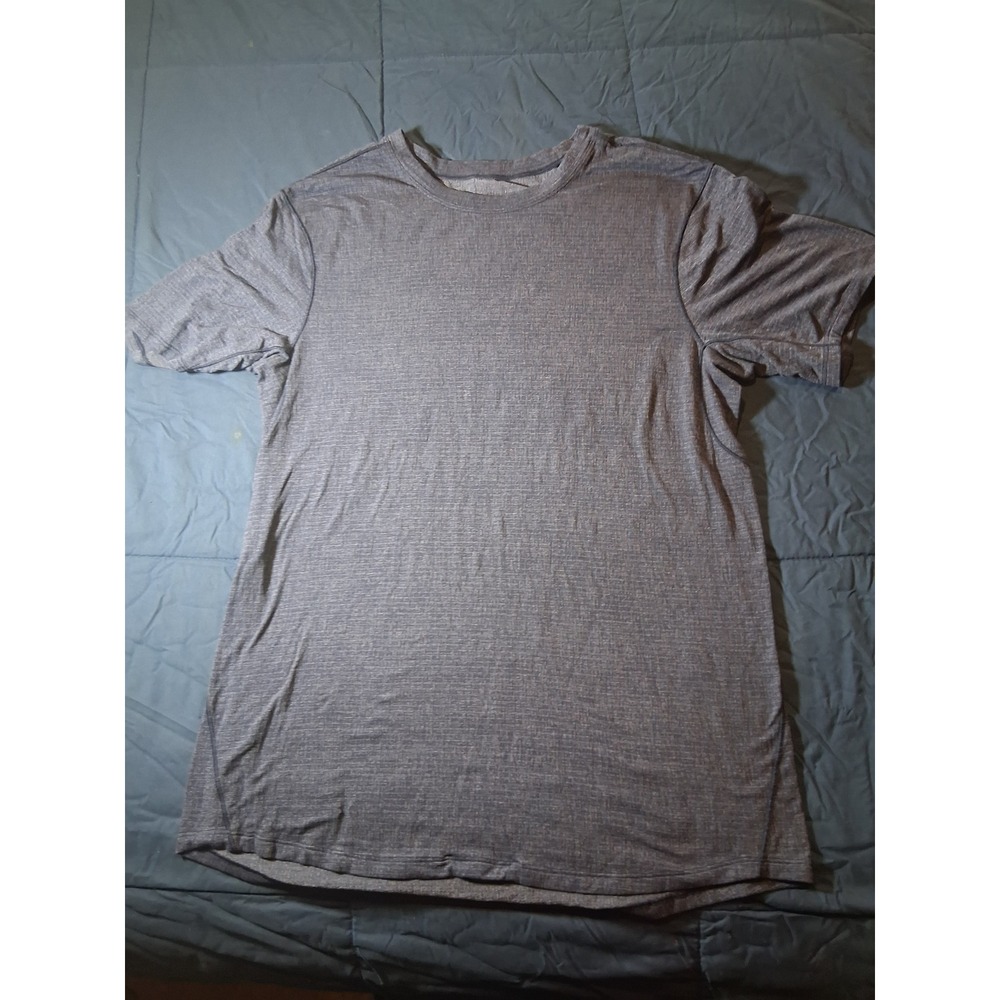 Lululemon Heathered Grey Short Sleeve Crew Neck Athletic T-Shirt Women Large